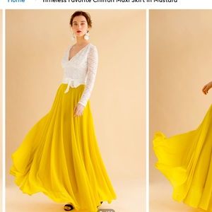 Chicwish chiffon skirt in mustard new w/out tags